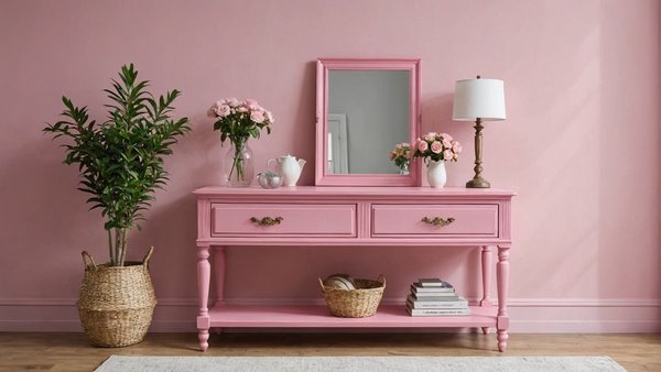 Idée de couleur pour repeindre un meuble en bois : le rose pour une atmosphère douce